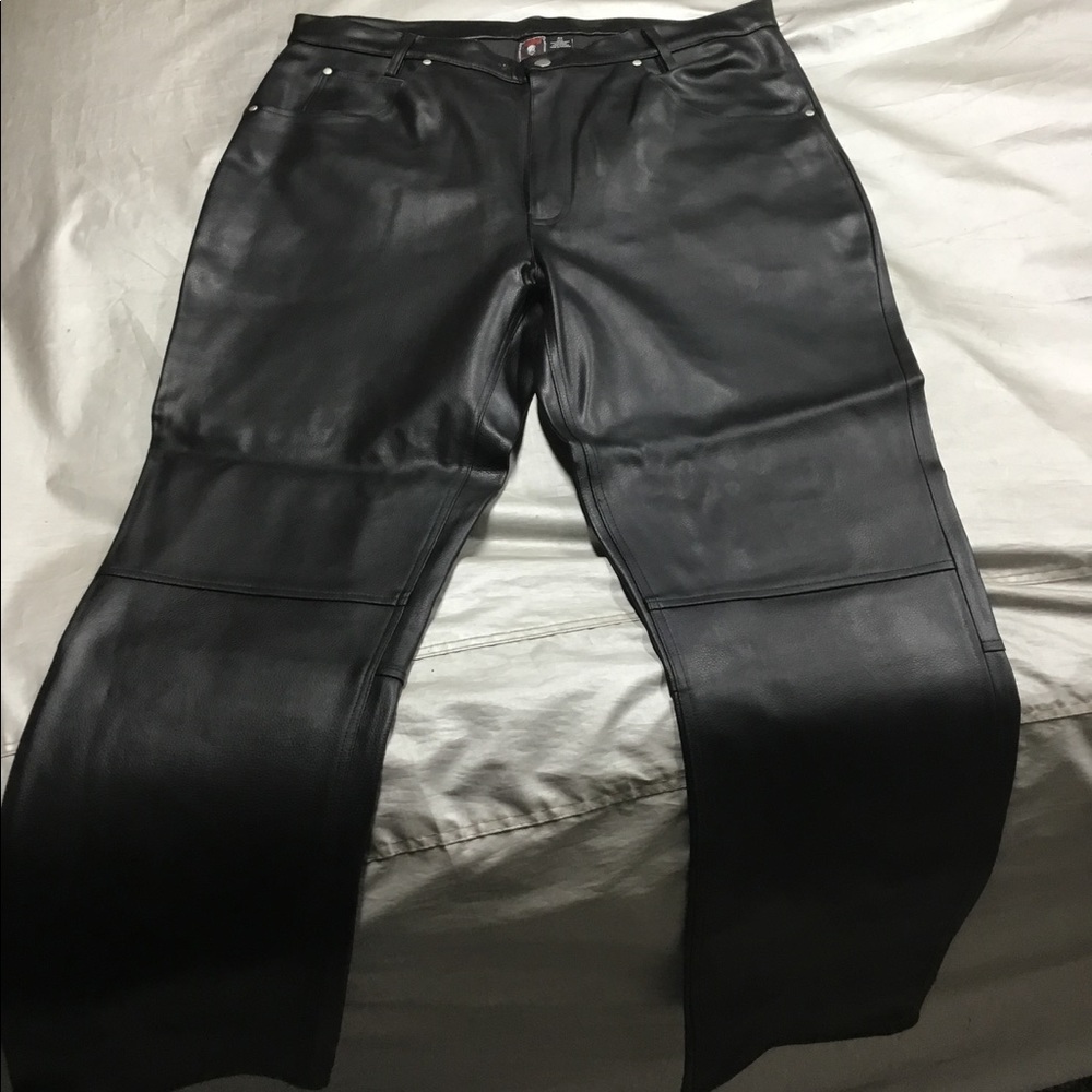 Men's leather motorcycle pants